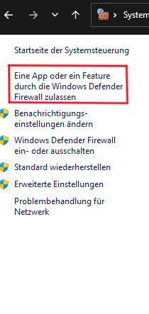 eine app durch windows firewall erlauben