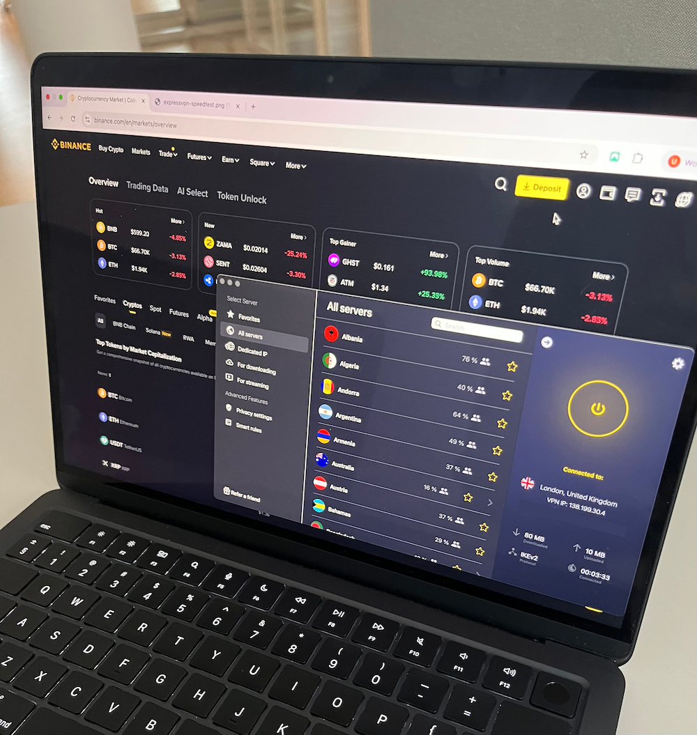 CyberGhost unblocking Binance