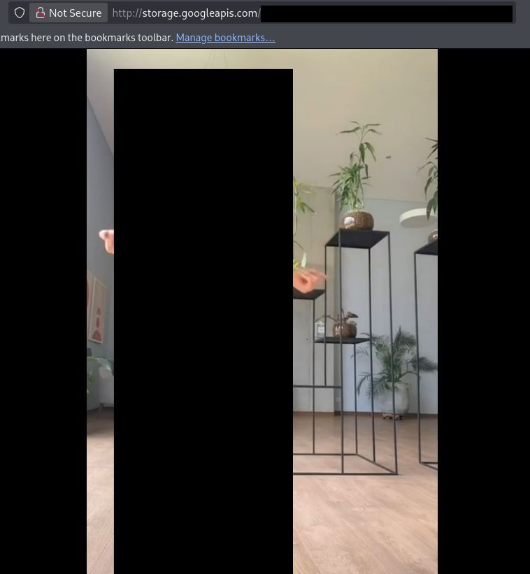 A publicly exposed video uploaded by one of the users