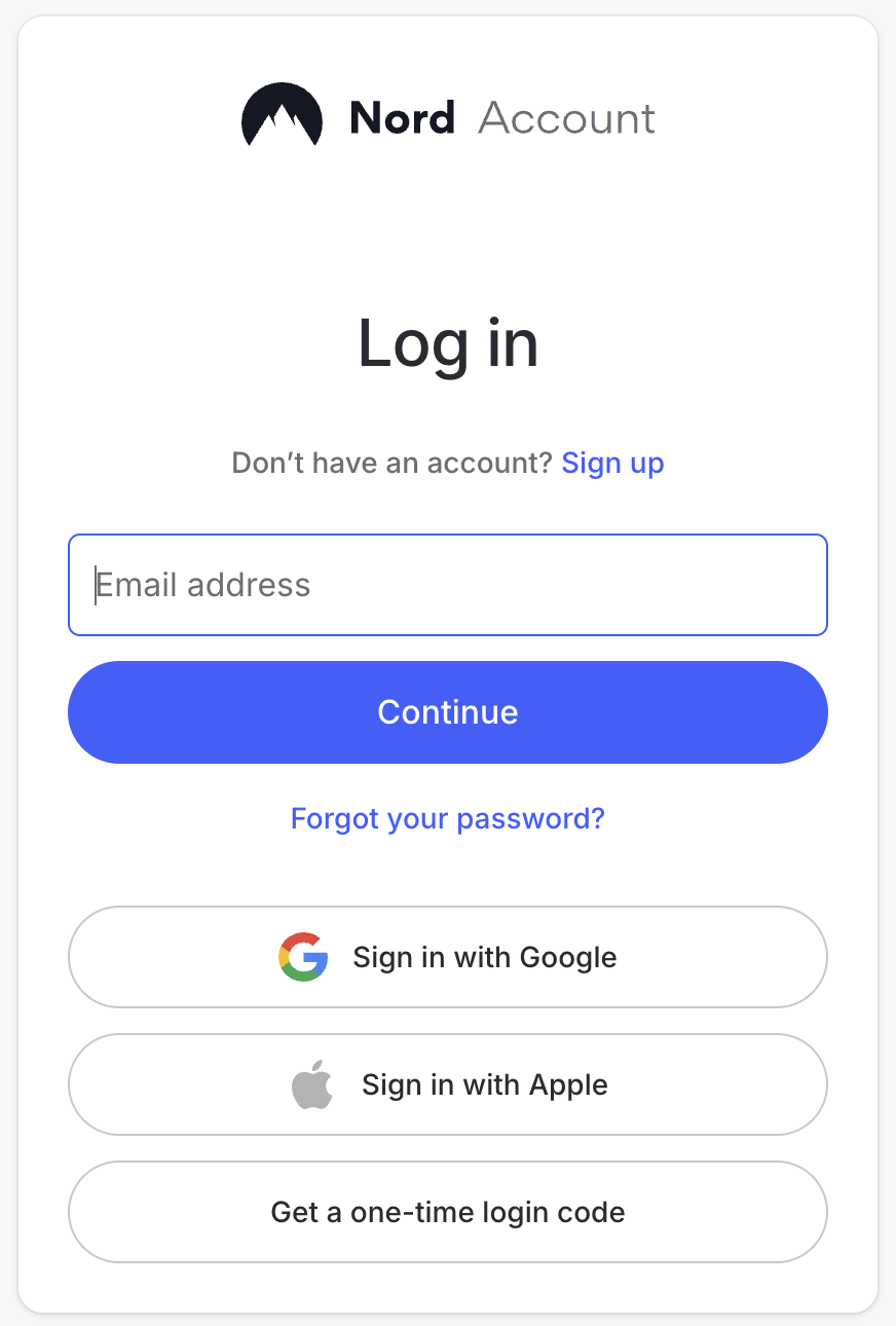 nordaccount login
