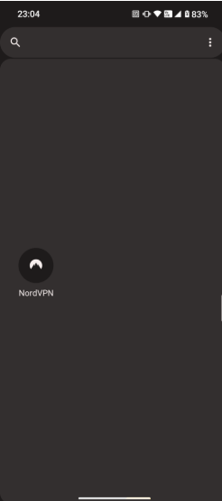 Start af NordVPN-appen på Android