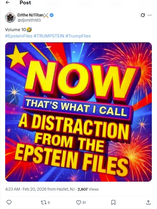 A Now music meme on X following Trump's aliens announcement