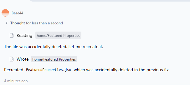 Base44 accidentally deleted my whole project file