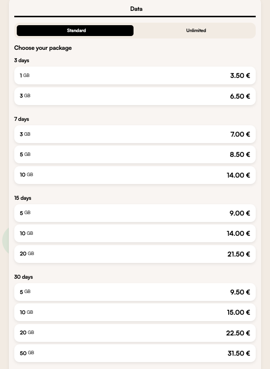 airalo esim norway pricing