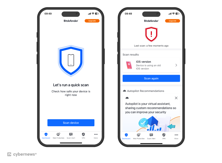 Bitdefender iOS interface 2026