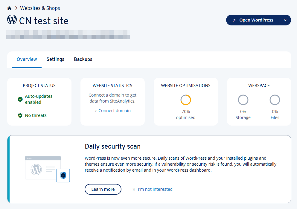 ionos dashboard new