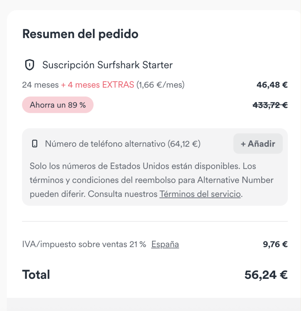 Confirmé el descuento en el checkout