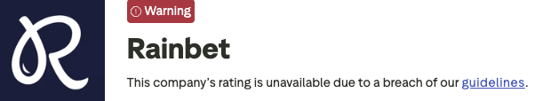 Rainbet TrustPilot warning