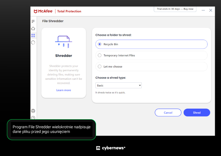 mcafee file shredder PL