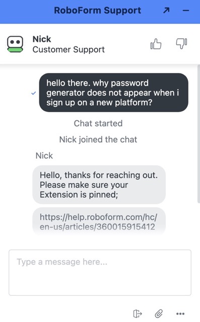 roboform support app new