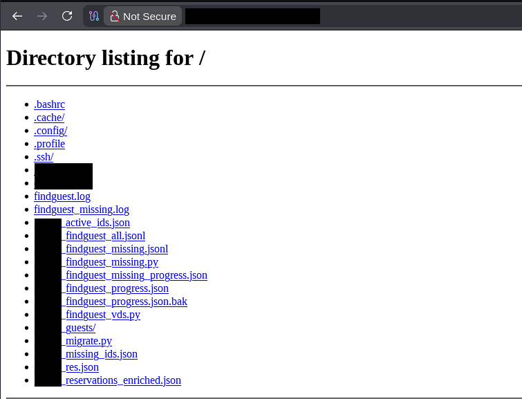 server main page redacted