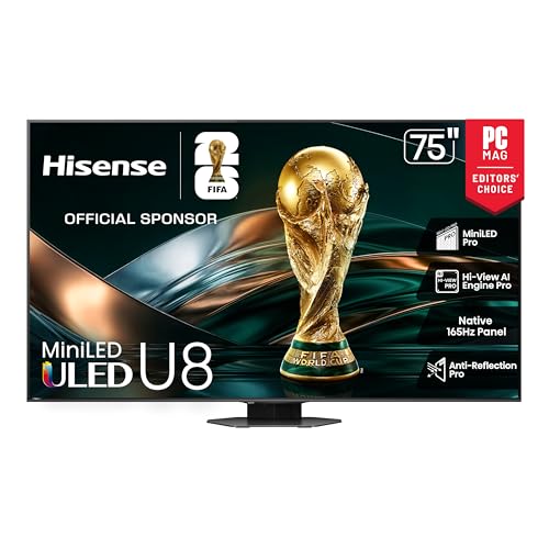 Large image for amazon product "Hisense U8 75-inch Mini-LED"