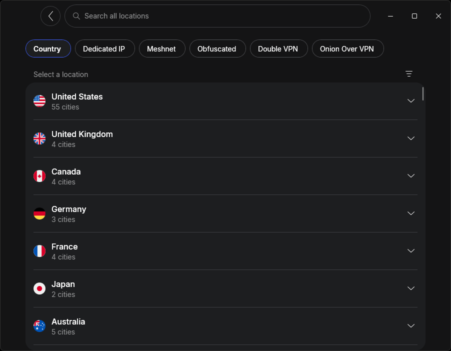 NordVPN server selection new