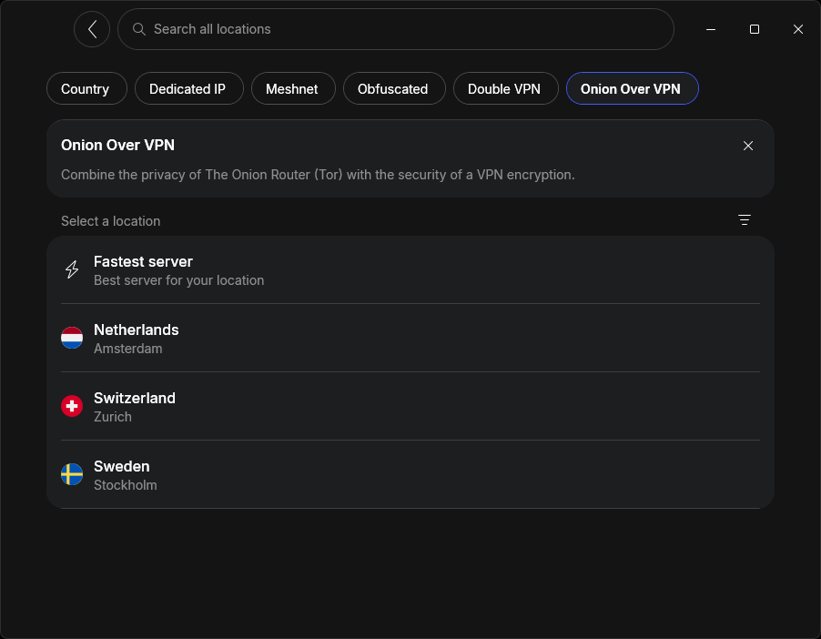 NordVPN specialized servers