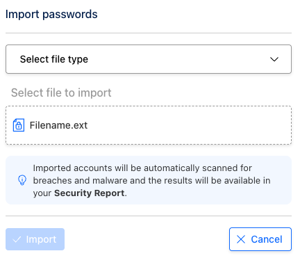 bitdefender securepass password import
