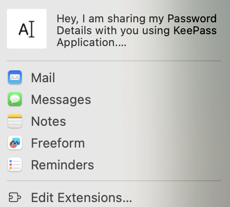 keepass password share