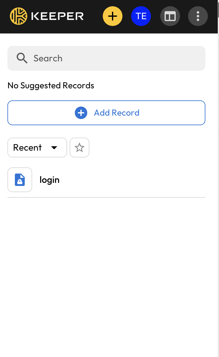 keeper browser interface 2