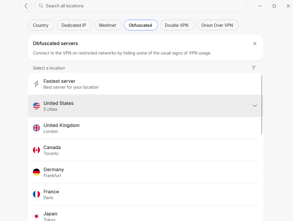 NordVPN Obfuscated servers list