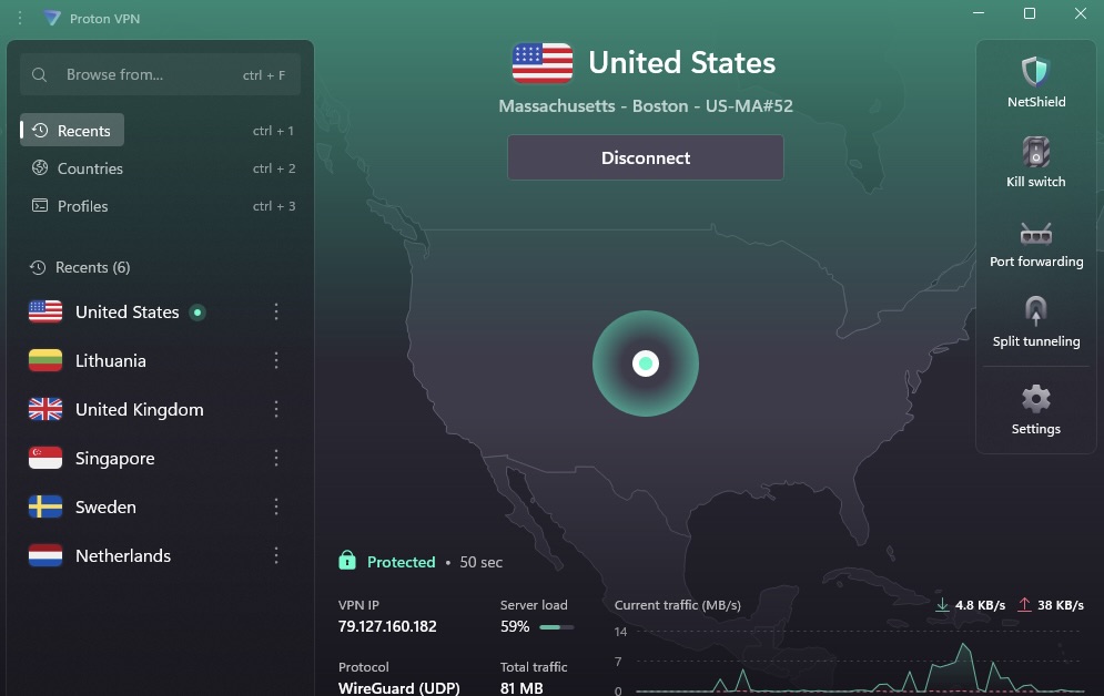 proton vpn windows us