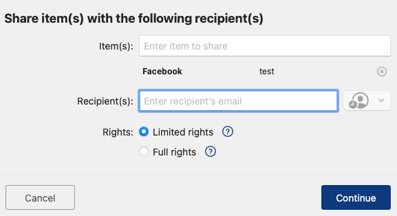 Sticky Password Password sharing