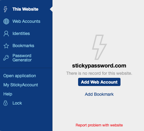stickypassword browser extension
