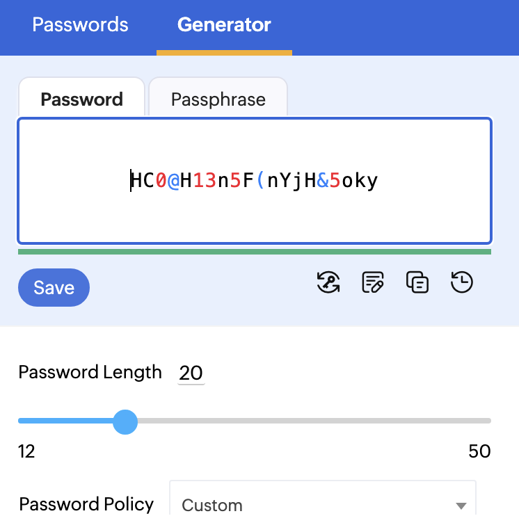 zoho vault password generator