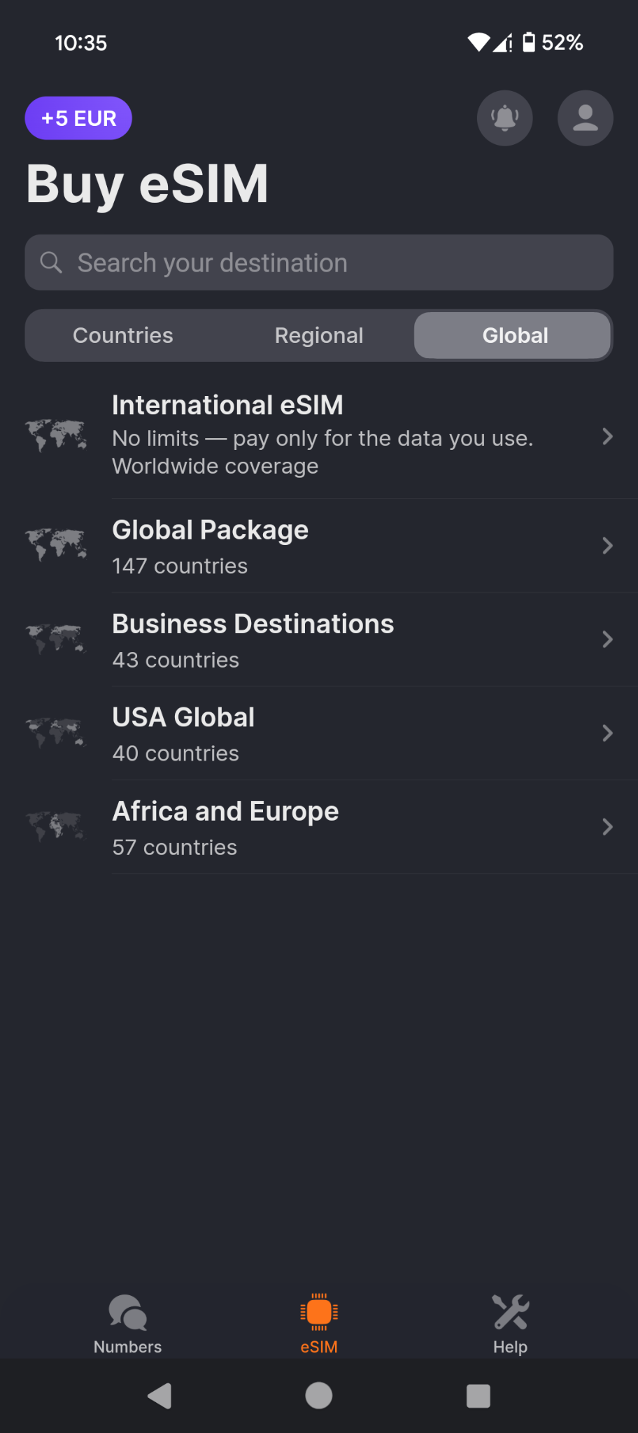 Yesim app global destinations