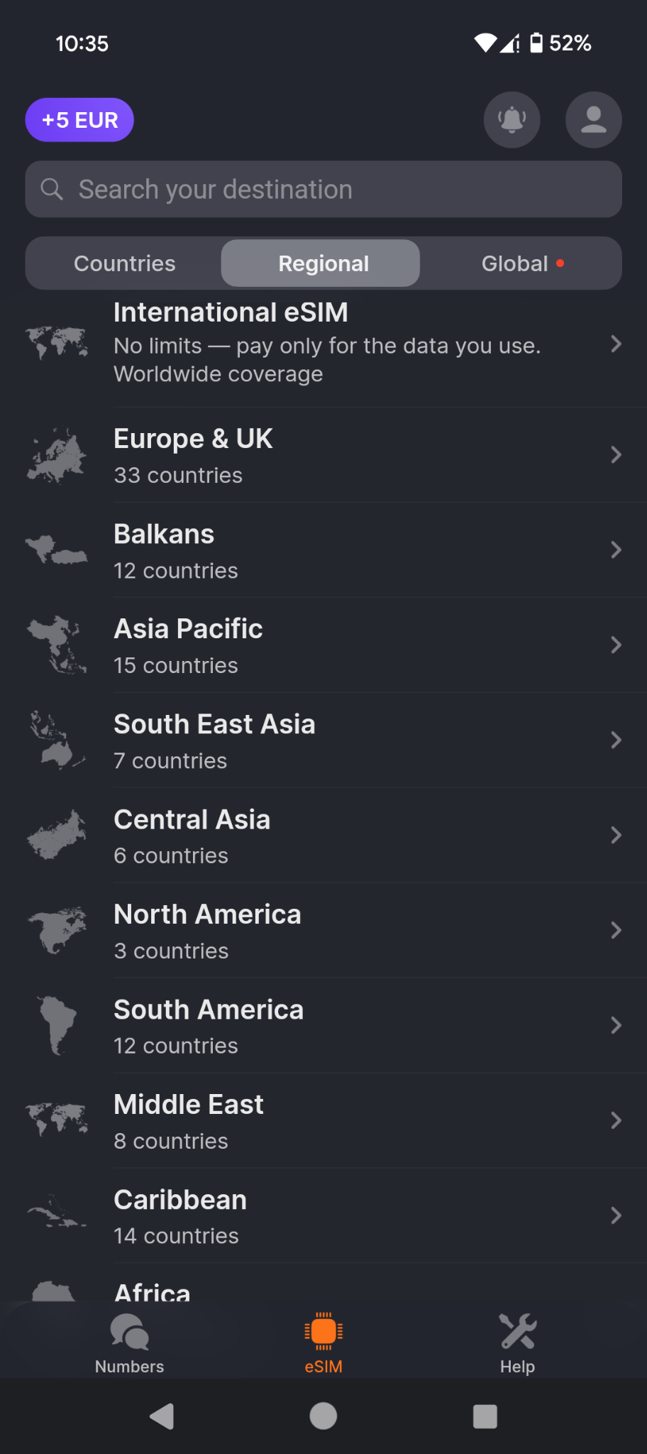 Yesim regional connections view