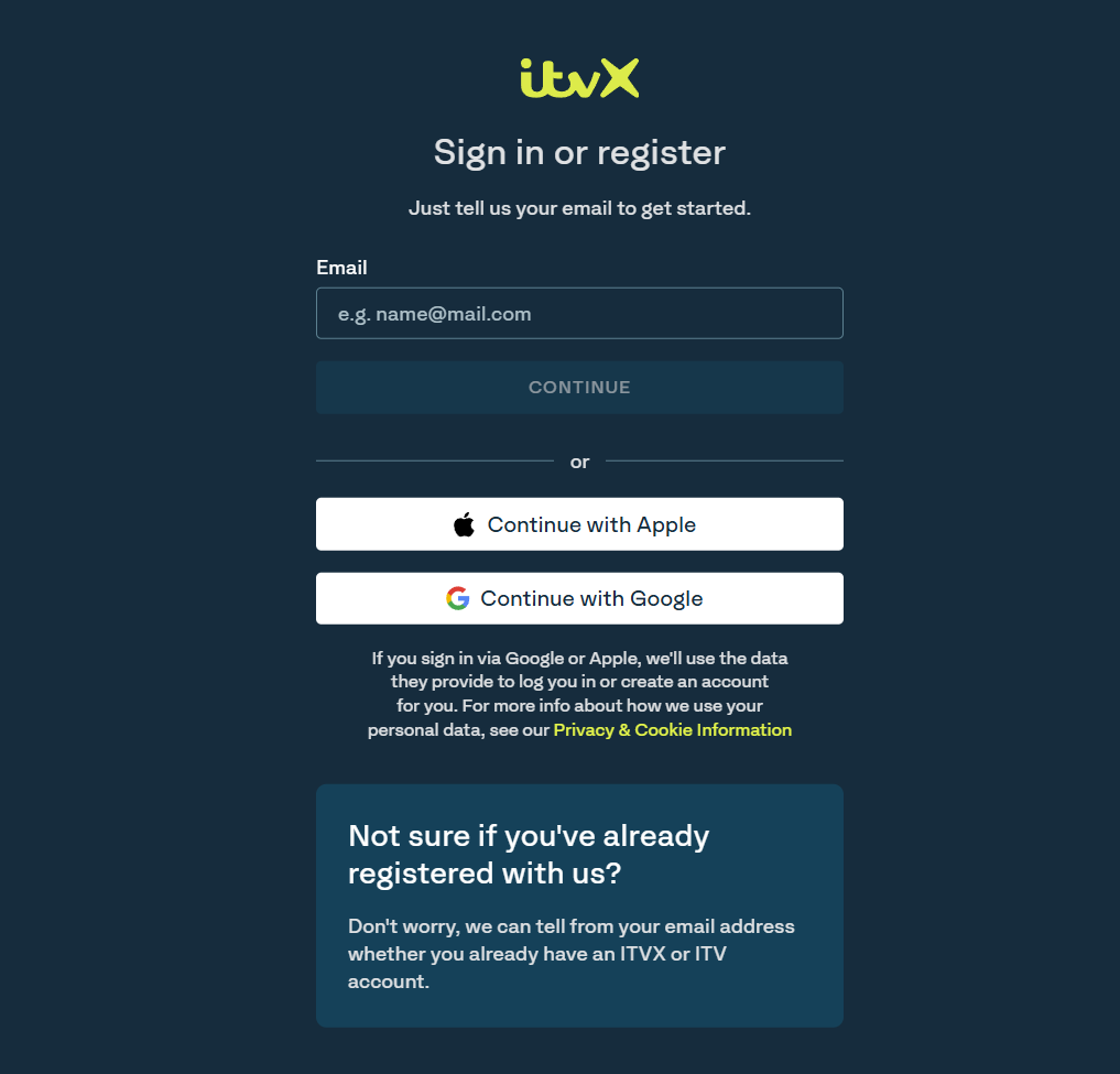 ITVX sign in