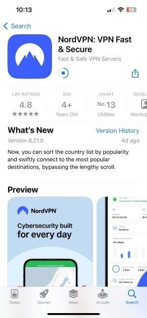 nordvpn appstore