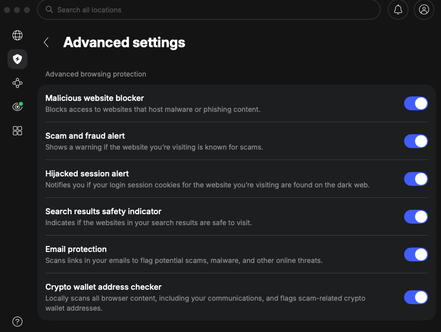 NordVPN next gen antivirus protection options