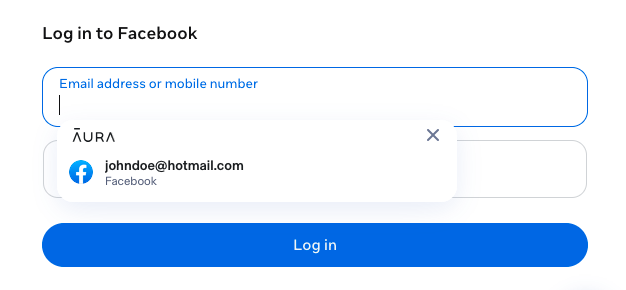 Aura Password Manager autofill feature