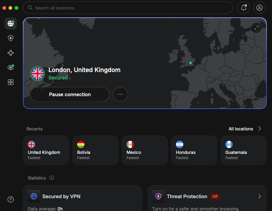 NordVPN connected to a UK server for Betfair access from abroad