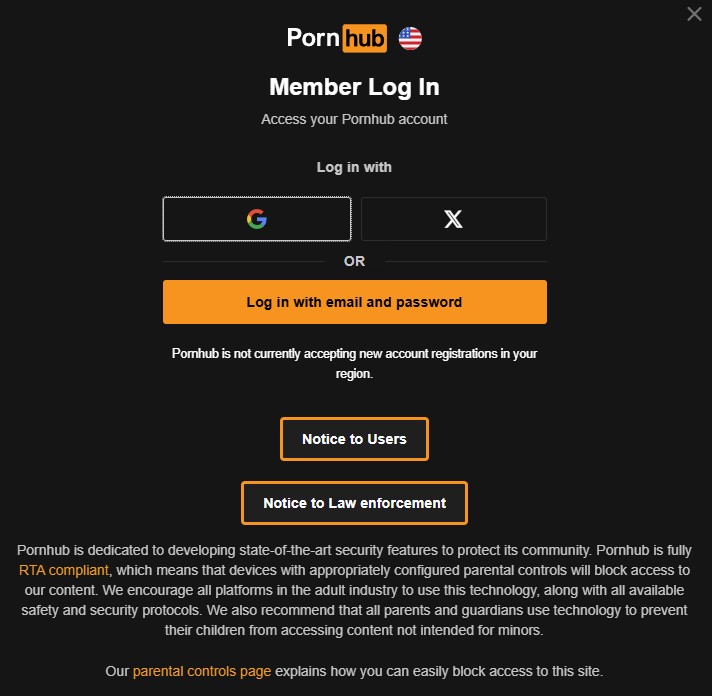 pornhub is blocked in west virginia notification