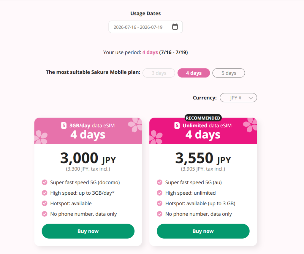 sakura pricing 2026