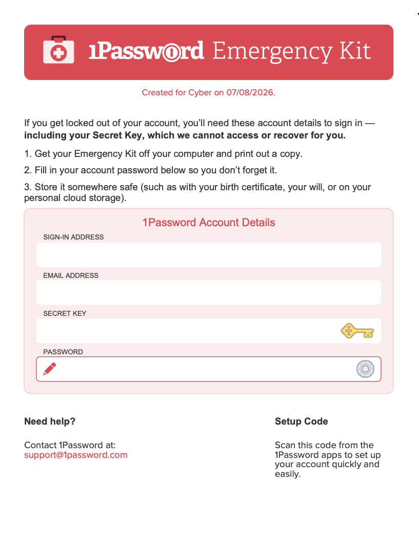 1password emergency kit new4