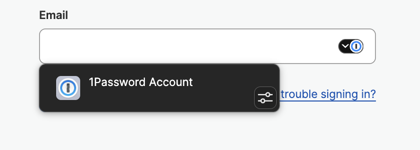 1Password autofill
