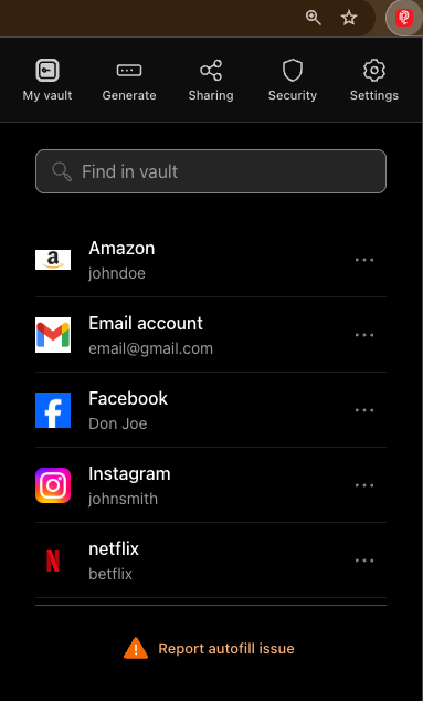 Bitdefender SecurePass browser extension