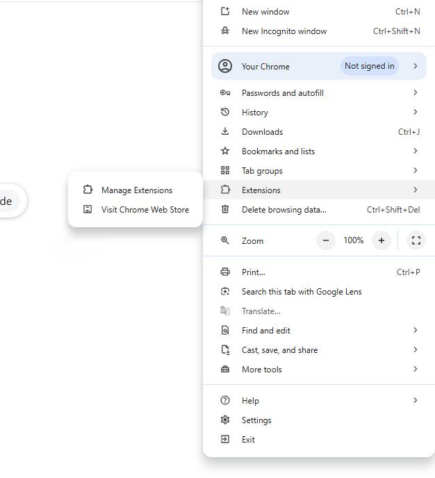 Chrome extension example