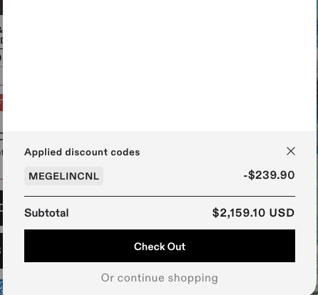 Megelin coupon applied