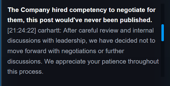 Carhartt ShinyHunters negotiations