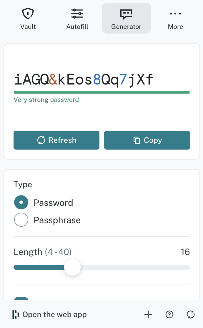 dashlane password generator chrome