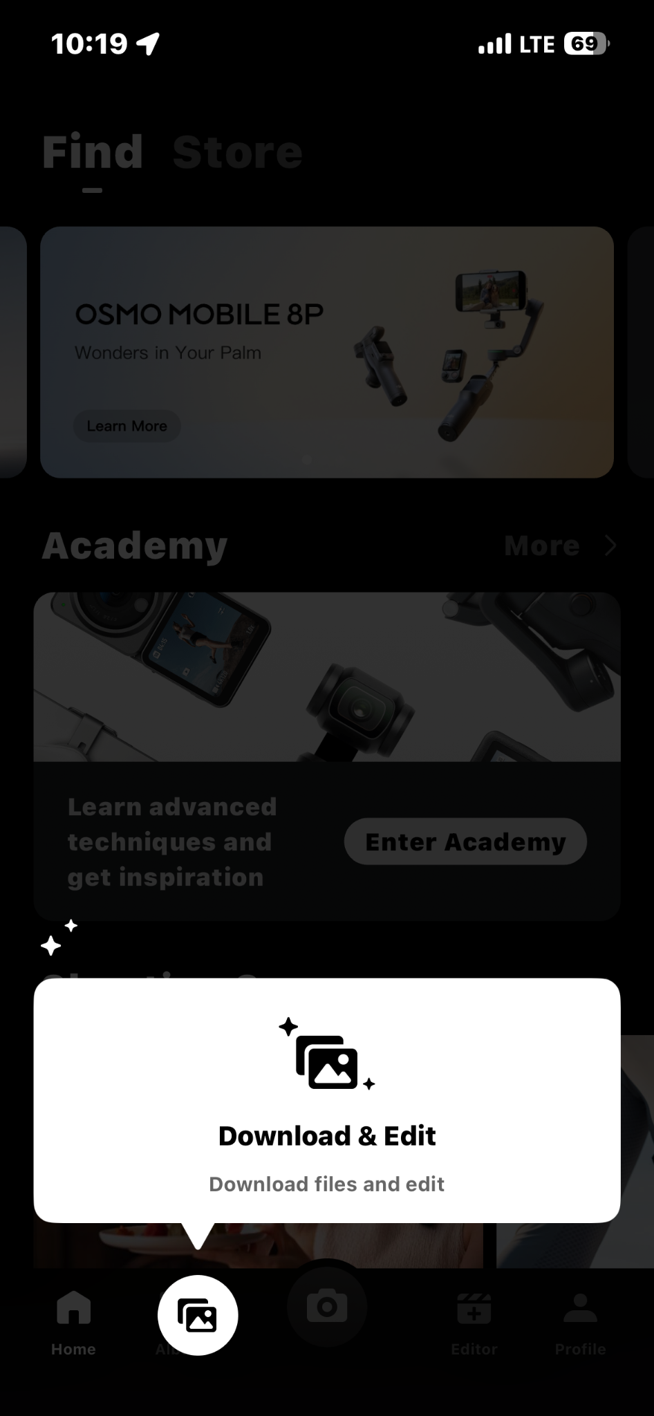 File transfer on DJI Mimo app