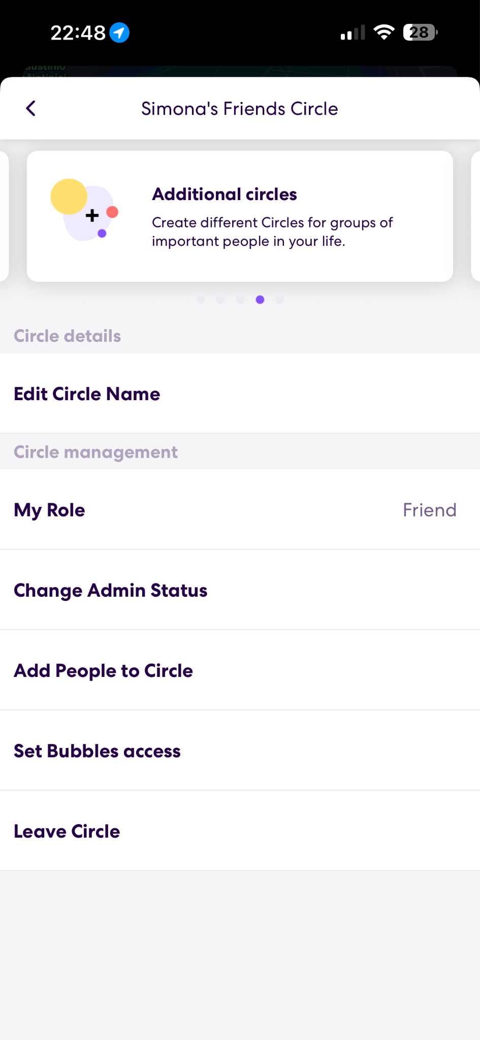life360 circle settings