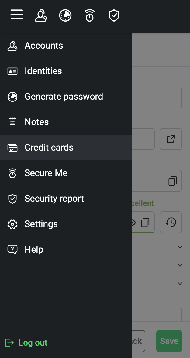 total password saving credit card 1
