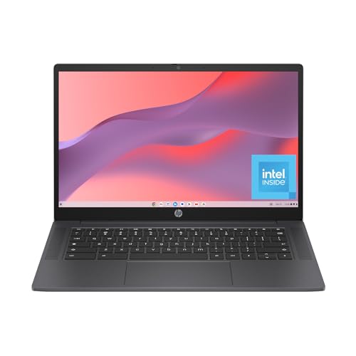 Large image for amazon product "HP Chromebook 14 inch Laptop, HD Display, Intel Processor N100, 8 GB RAM, 128 GB UFS, UHD Graphics, Chrome OS, Chalkboard Gray, 14a-nf0099nr"