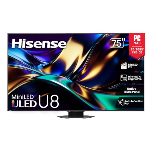 Large image for amazon product "Hisense U8 75-inch Mini-LED"