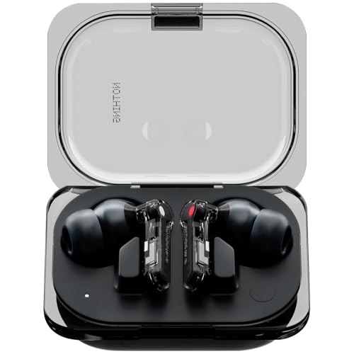 Large image for amazon product "Nothing Ear (a) Wireless Earbuds, 45dB Hybrid Noise Cancelling Earbuds, Hi-Res Audio, Advanced Equaliser, Dual Connect, 6 Mics, 42.5H Playtime Ear…"