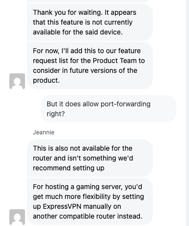 Expressvpn customer support conversation