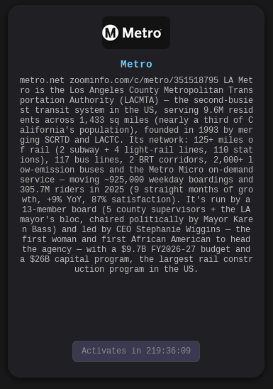 Screenshot of LA Metro being listed on the Gentlemen leak site.